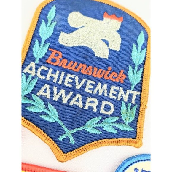 Set of 4 Brunswick Bowling Award Patch Souvenirs Vintage 500 Series Achievement - Picture 5 of 9